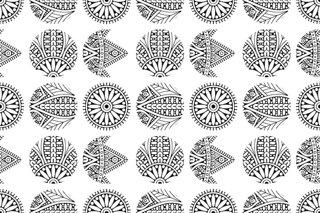 Patrón de ornamento de Mandala. Fondo de elementos decorativos vintage