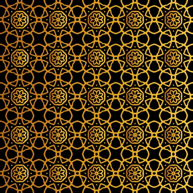 Patrón de ornamento negro y dorado diseño fondo transparente simple listo para imprimir