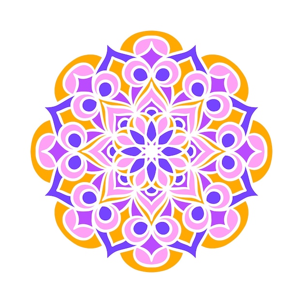 Patrón de ornamento redondo de mandala étnico con colorido