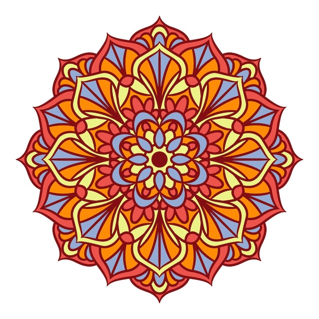 Patrón de ornamento redondo Mandala. Patrón decorativo en estilo oriental. Mandala étnica con colorido