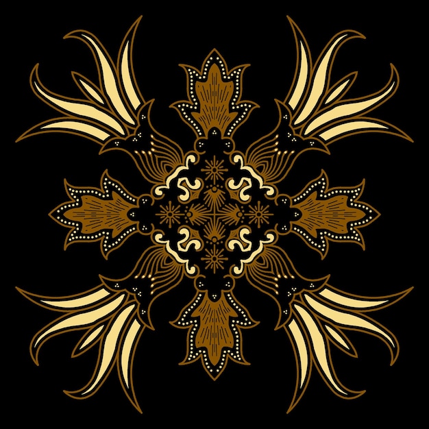 Patrón de oro de Batik