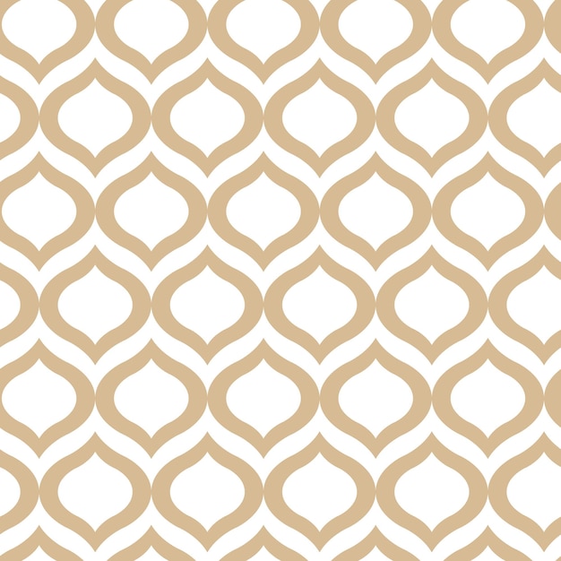 Patrón de oro geométrico abstracto sobre un fondo blanco. Ilustraciones lineales impecables en estilo árabe. Textura fractal con estilo. Dibujo vectorial para rellenar el fondo, grabado y corte láser.