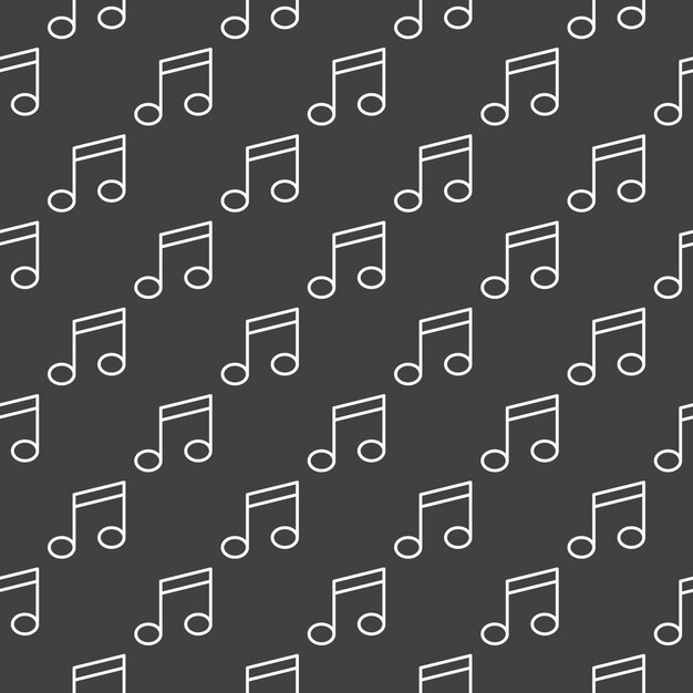 Patrón oscuro de nota musical - fondo transparente de vector