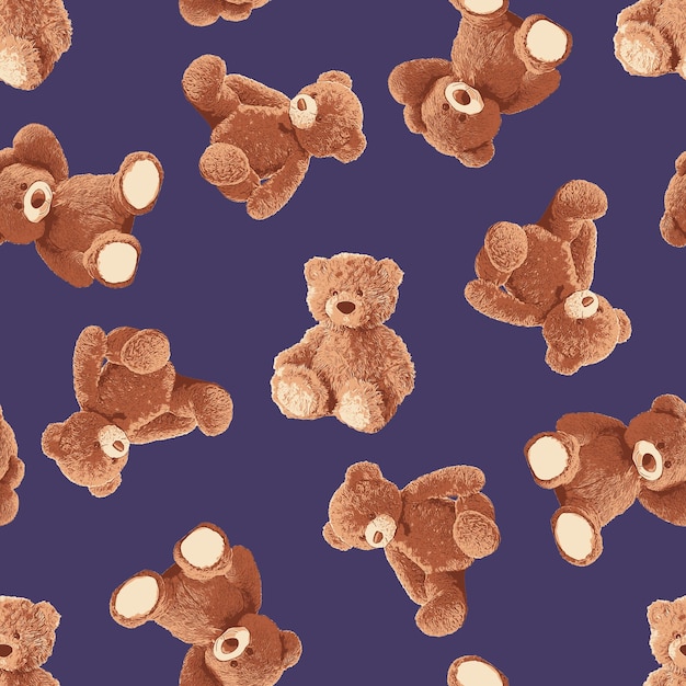 Patrón de osos de peluche lindos sin costuras 240902