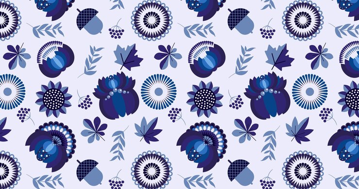 Patrón de otoño estilo nacional ucraniano pintura Petrykiv Fondo textil de hojas de otoño f