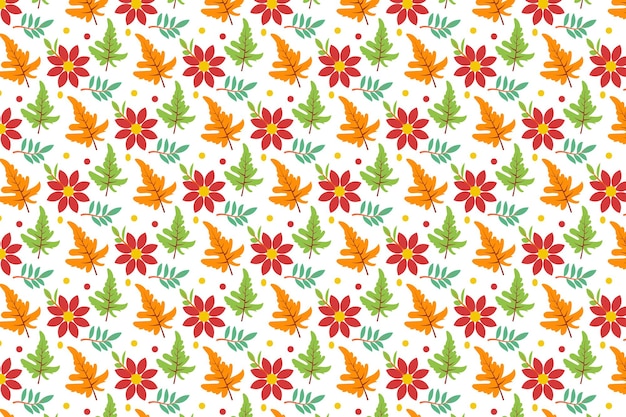 Patrón de otoño con fondo de diseño de patrón de flores