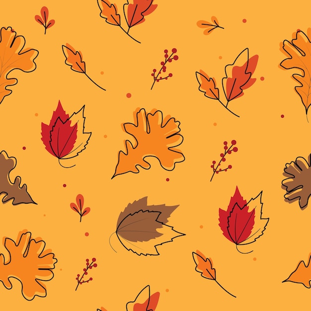 Patrón de otoño con hojas de temporada de otoño