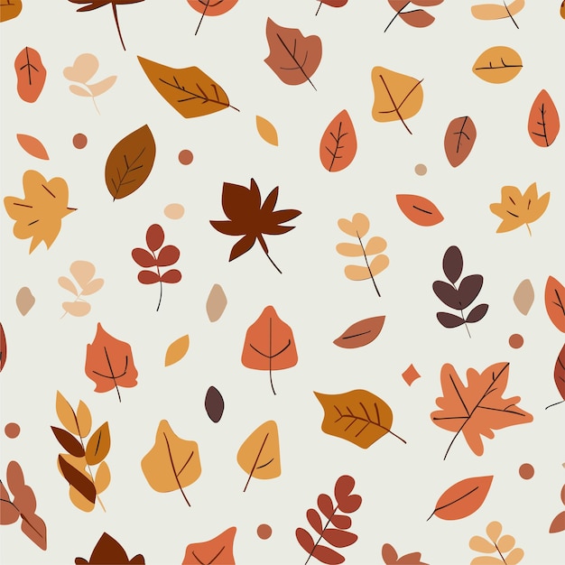 Patrón de otoño transparente abstracto vector dibujado a mano
