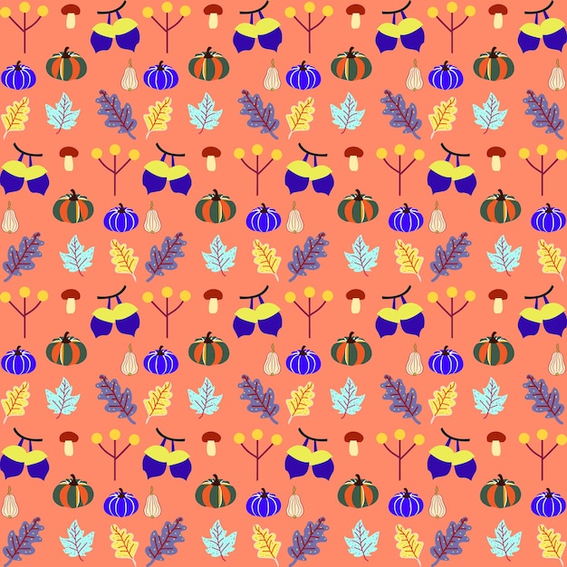 Patrón de otoño. Vector. Fondo transparente con hojas de otoño