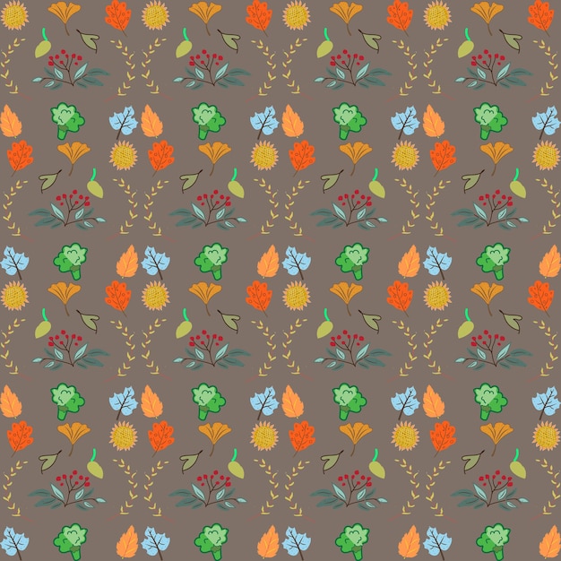 Patrón de otoño Vector Fondo transparente