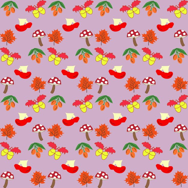 Patrón de otoño Vector Fondo transparente