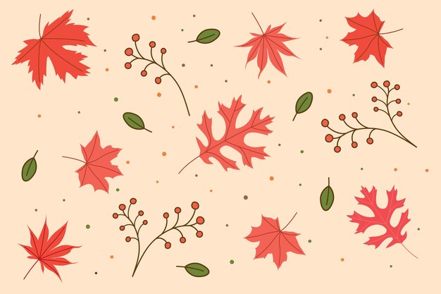 patrón de otoño5 ilustración de patrón de follaje de otoño rojo