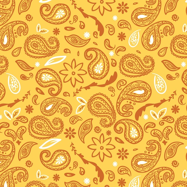 Patrón de paisley bandana amarillo vivo