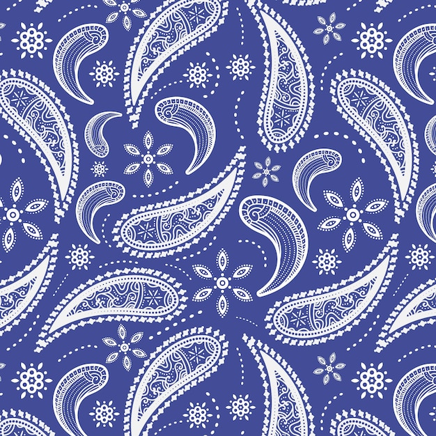 Patrón de paisley bandana azul