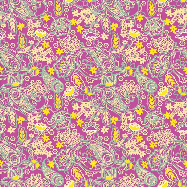 Patrón de paisley brillante en la superficie rosada