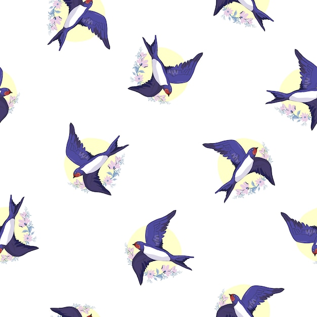 Patrón de pájaro golondrina