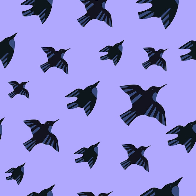 Patrón de pájaro volador en ilustración vectorial Diseño textil de papel transparente Diseño infantil para niños