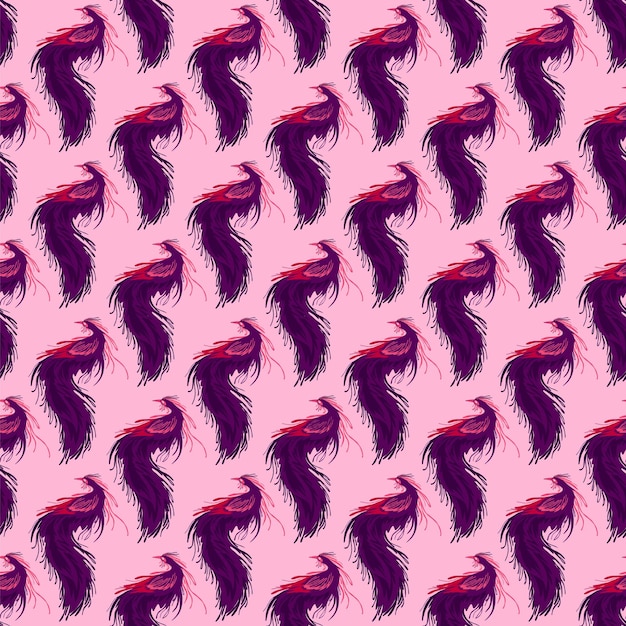 Un patrón de pájaros en un fondo rosado