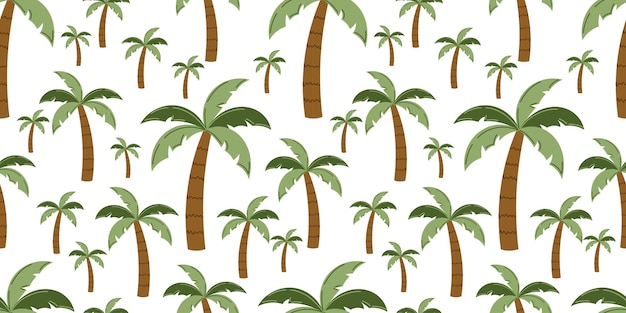 Patrón de palma con cocoteros tropicales en diseño vectorial sin costuras para la fiesta de playa de verano
