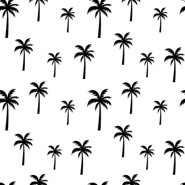 Patrón de palmera sin costuras en estilo de ilustración vectorial simple