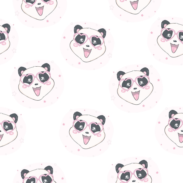 Patrón de panda inconsútil de dibujos animados