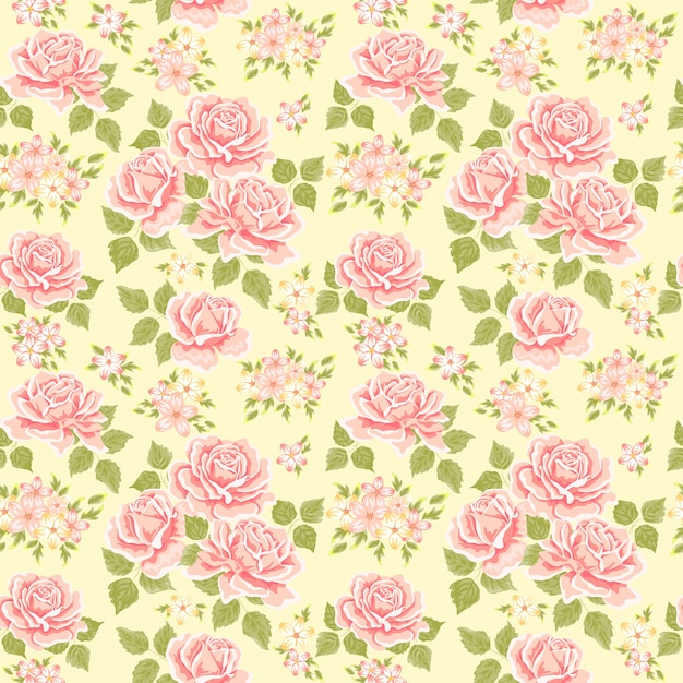 Patrón de papel tapiz transparente con rosas. ilustración