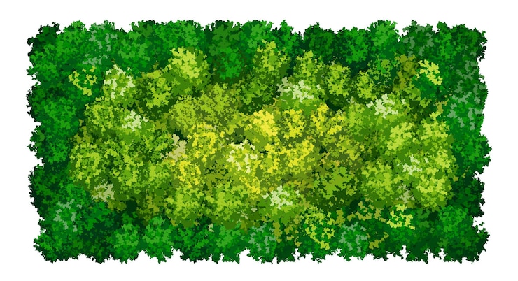 Vector patrón de pared verde brillante con textura de musgo de reno aislado en blanco