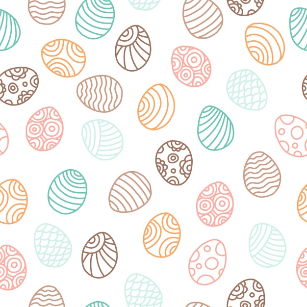 Patrón de pascua con huevos, vector textura perfecta