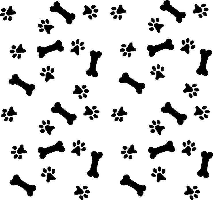 Vector patrón con patas y huesos
