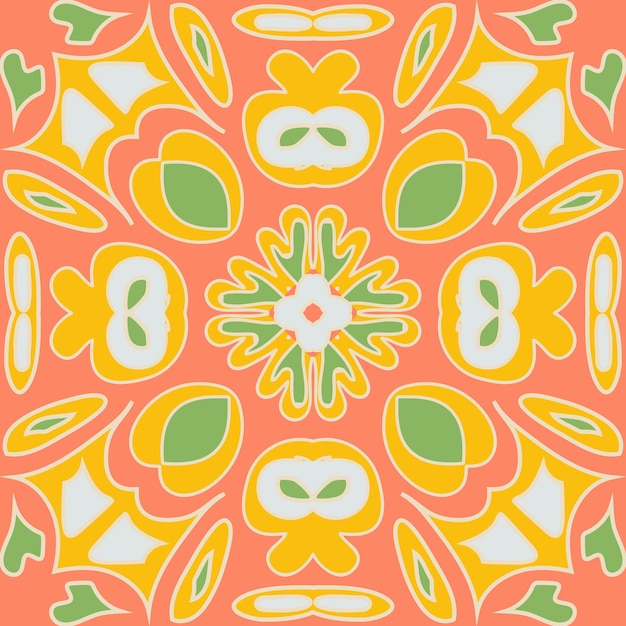 Patrón de patchwork inconsútil abstracto de vector con geométrico y floral