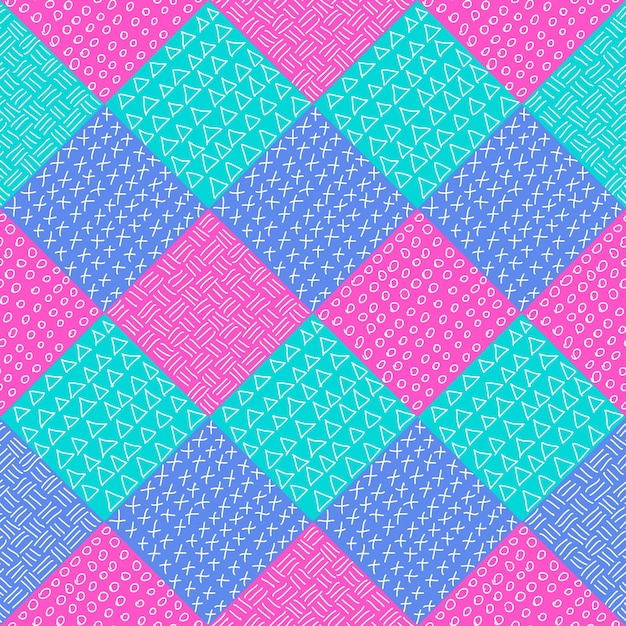 Patrón de patchwork vectorial Estampado de tela de moda