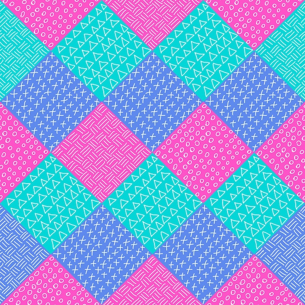 Vector patrón de patchwork vectorial estampado de tela de moda