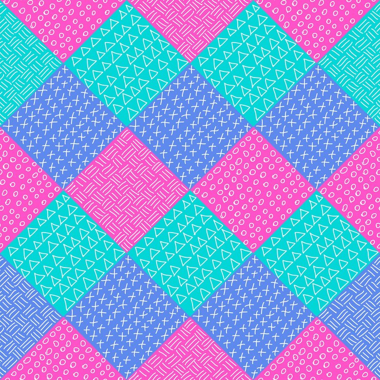 Vector patrón de patchwork vectorial estampado de tela de moda