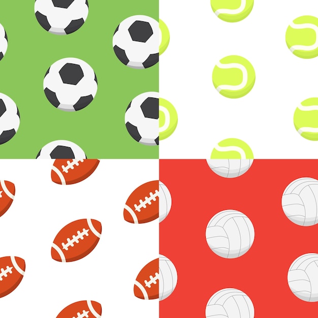 Patrón de pelota deportiva fondo transparente de vector patrón de equipo deportivo