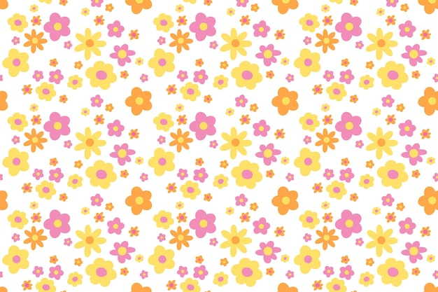 Un patrón de pequeñas flores sobre un fondo blanco.