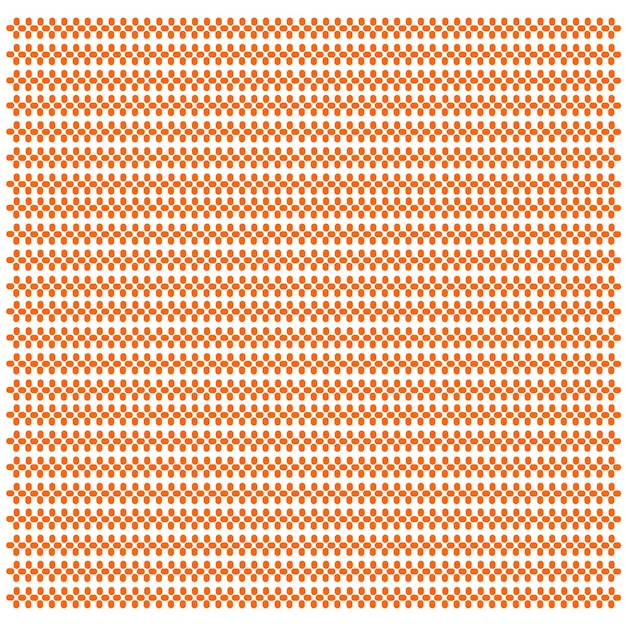patrón de pequeños puntos naranjas uniformemente espaciados dispuestos en una formación en forma de cuadrícula sobre un fondo blanco