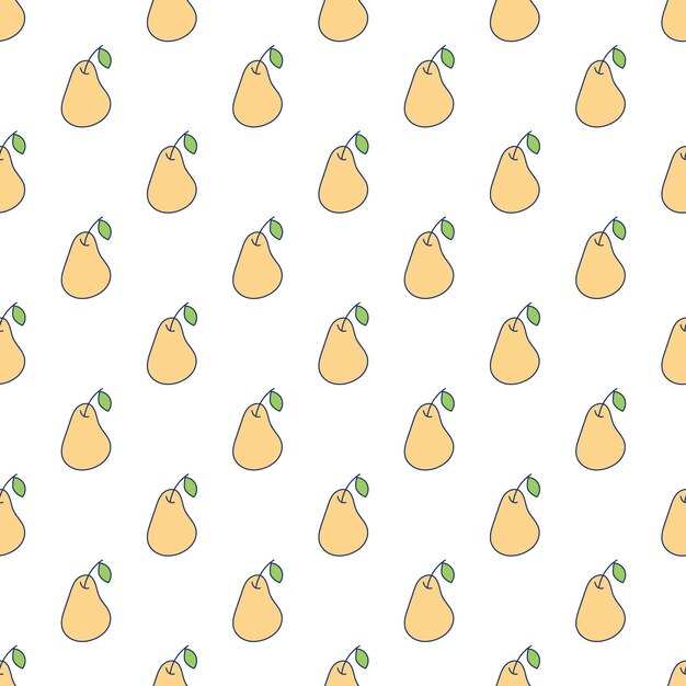 Patrón de pera amarilla sin costuras Fondo minimalista sencillo con dibujos dibujados