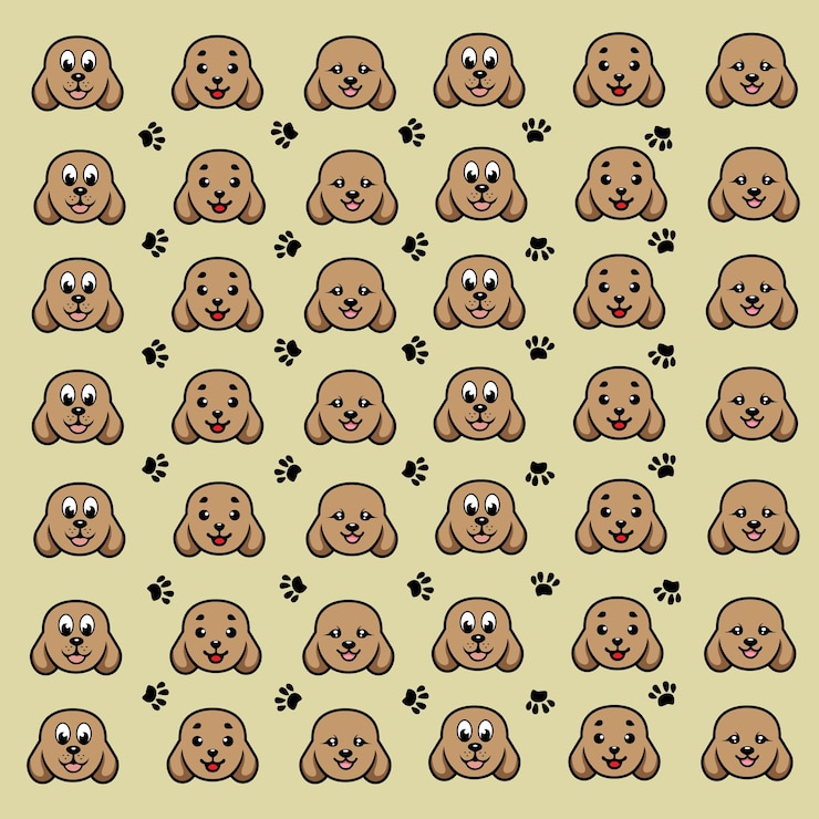 Vector el patrón del perro y la pata es lindo.