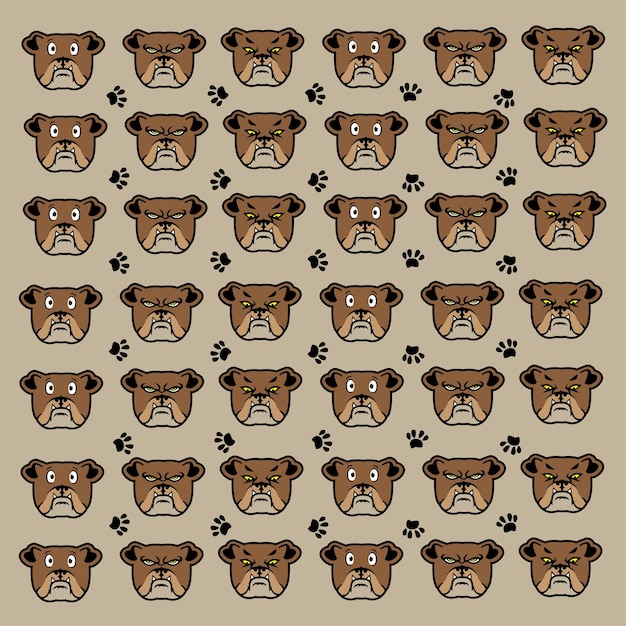patrón de perro y pata lindo sin costuras