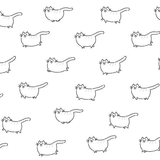 Patrón de personaje de dibujos animados del gato.