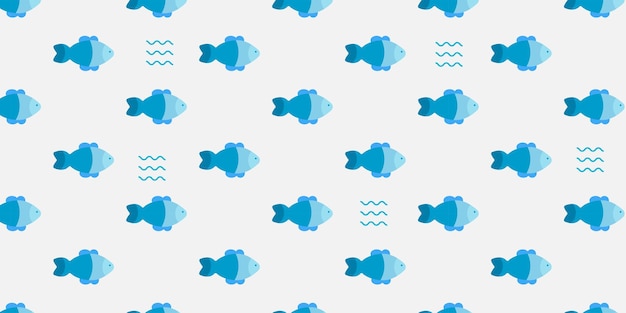 Vector patrón de pez azul