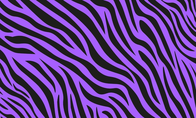 Patrón de piel de cebra e ilustración perfecta de piel de tigre con fondo de color púrpura