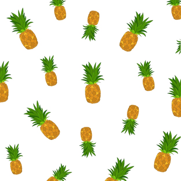 Vector patrón de piña patrón de fruta fondo de mezcla de fruta textura para impresión de ropa de moda