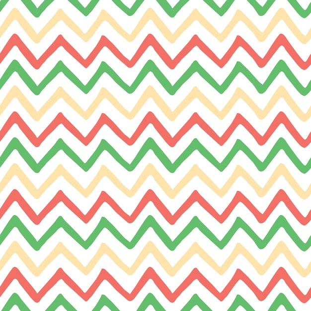 Patrón pintado a mano sin costuras en zigzag de colores brillantes abstractos