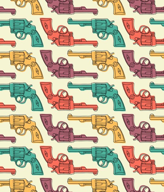 patrón de pistola de pistola vintage colorido
