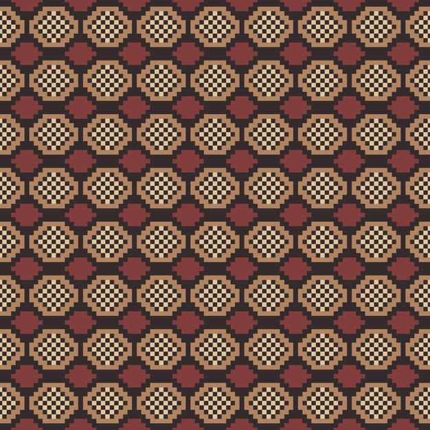 Patrón pixelado geométrico en color marrón y beige