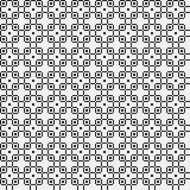 Patrón pixelado simple con formas geométricas monocromáticas. Útil para el diseño textil e interior. Estricto estilo neutral.
