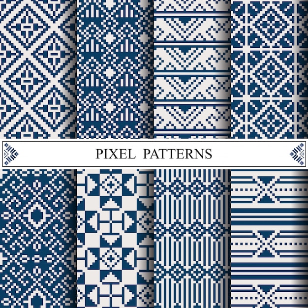 Vector patrón de píxeles tailandeses para hacer textiles de tela