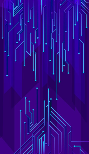 Un patrón de placa de circuitos vectorial para un fondo temático tecnológico