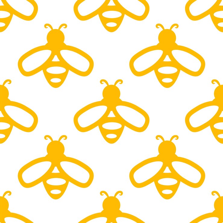 Patrón plano de abeja
